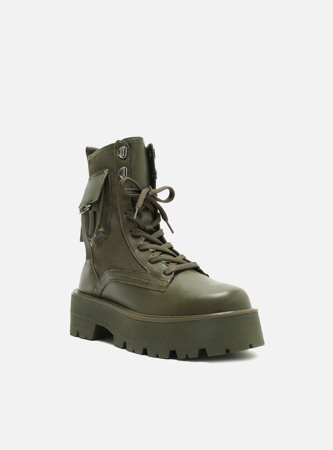Coturno Verde Cano Médio Tratorado Bolso