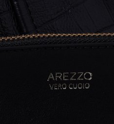 Bolsa Shopping Preta Couro Croco Roma Bolsa Shopping Preta Couro Croco Roma