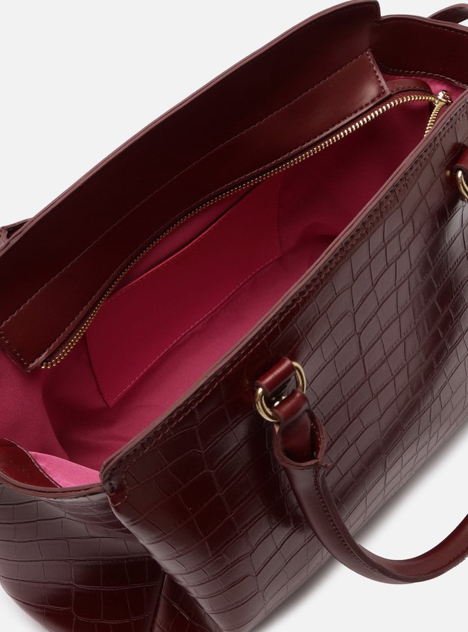 Bolsa Tote Vermelha Croco Grande Textura