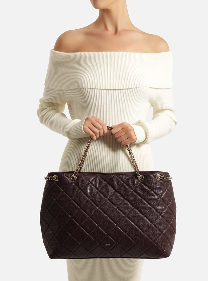 Bolsa Tote Bordô Couro Matelassê Gab Grande