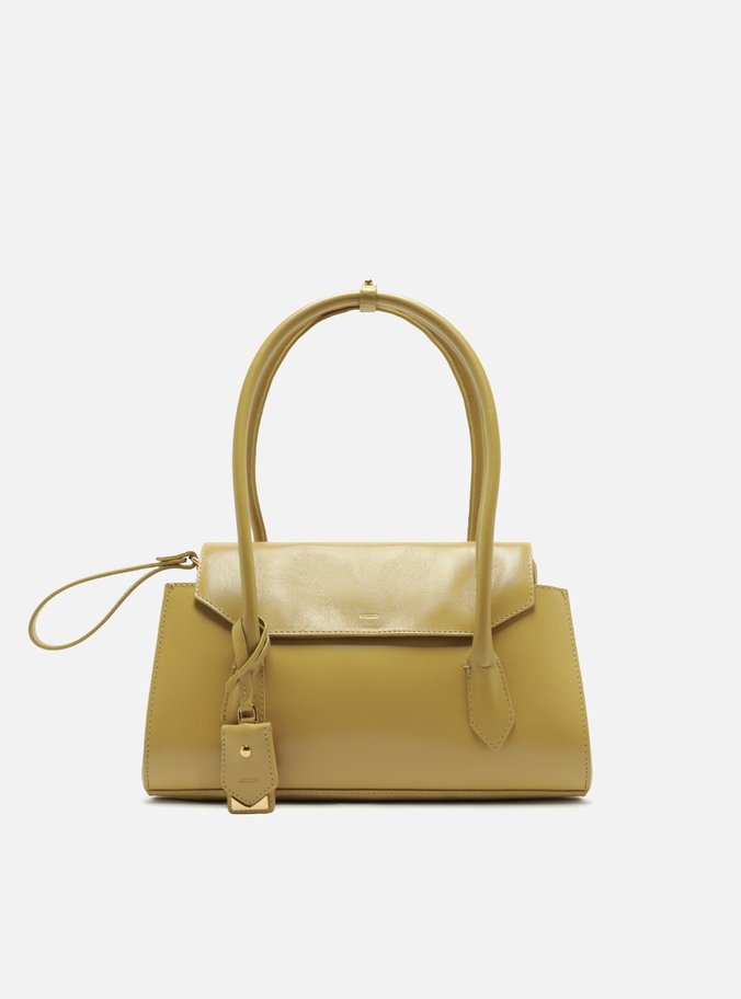 Bolsa Shoulder Nude Couro Média Alça Corrente