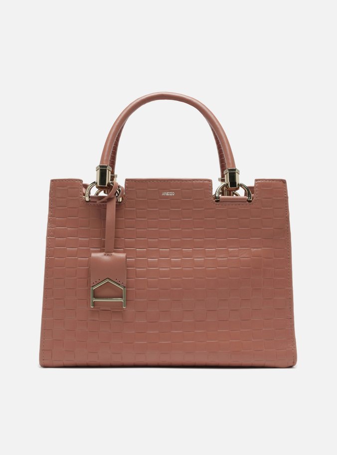 Bolsa Tote Rosa Couro Abraccio Grande Tressê
