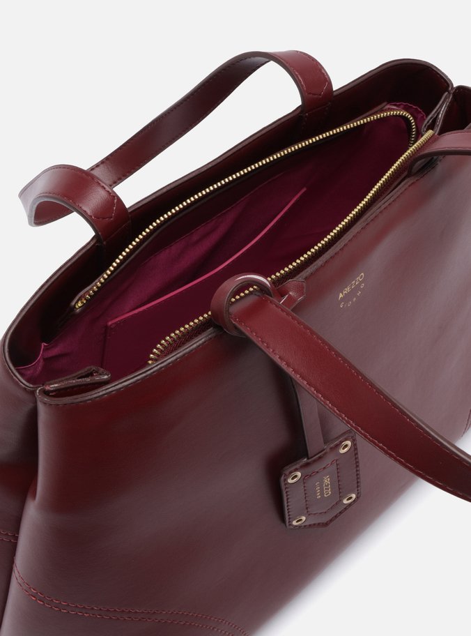 Bolsa Tote Vermelha Grande Costuras Bag Charm