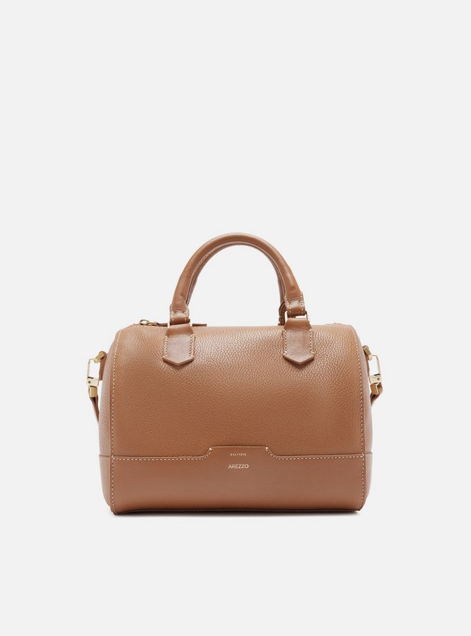 Bolsa Bowling Caramelo Couro  Média