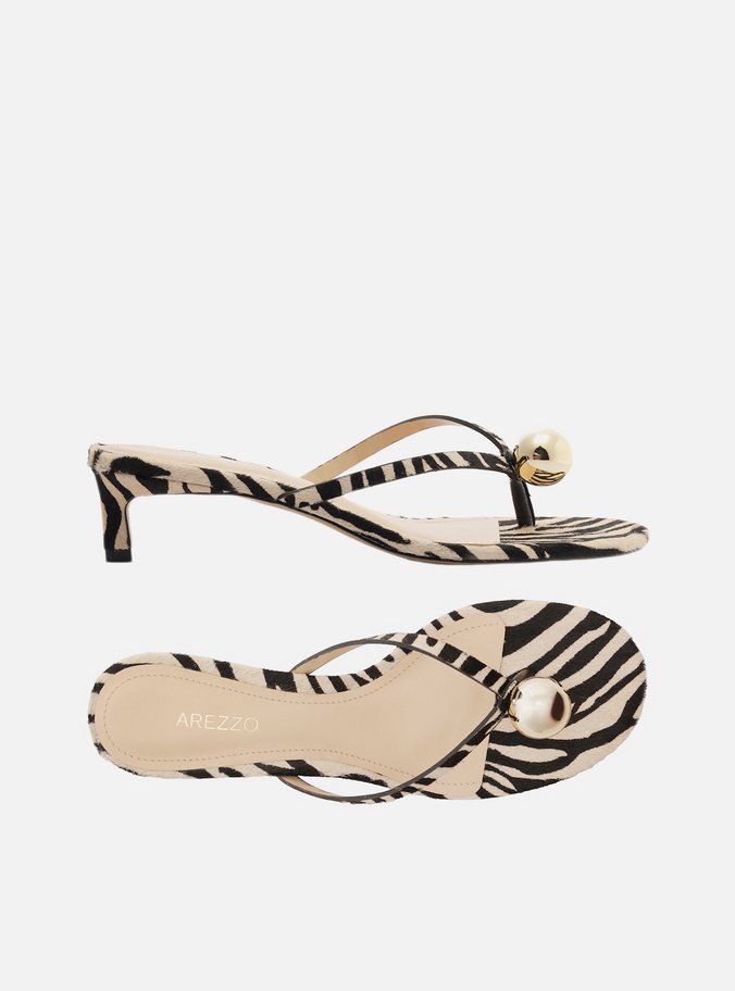 Tamanco Animal Print Salto Baixo Metais Duo
