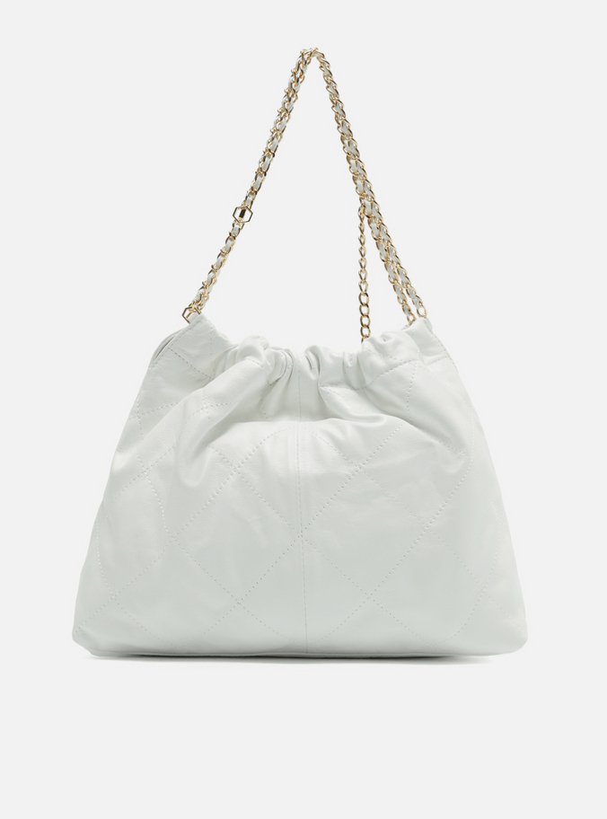 Bolsa Hobo Branca Couro Esther Grande