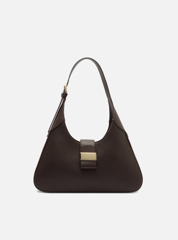 Bolsa Hobo Marrom Média Metal