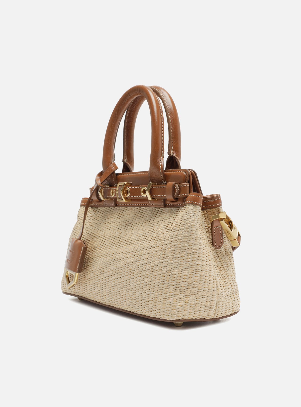 Bolsa Tote Marrom Ráfia Victória Pequena — foto 2