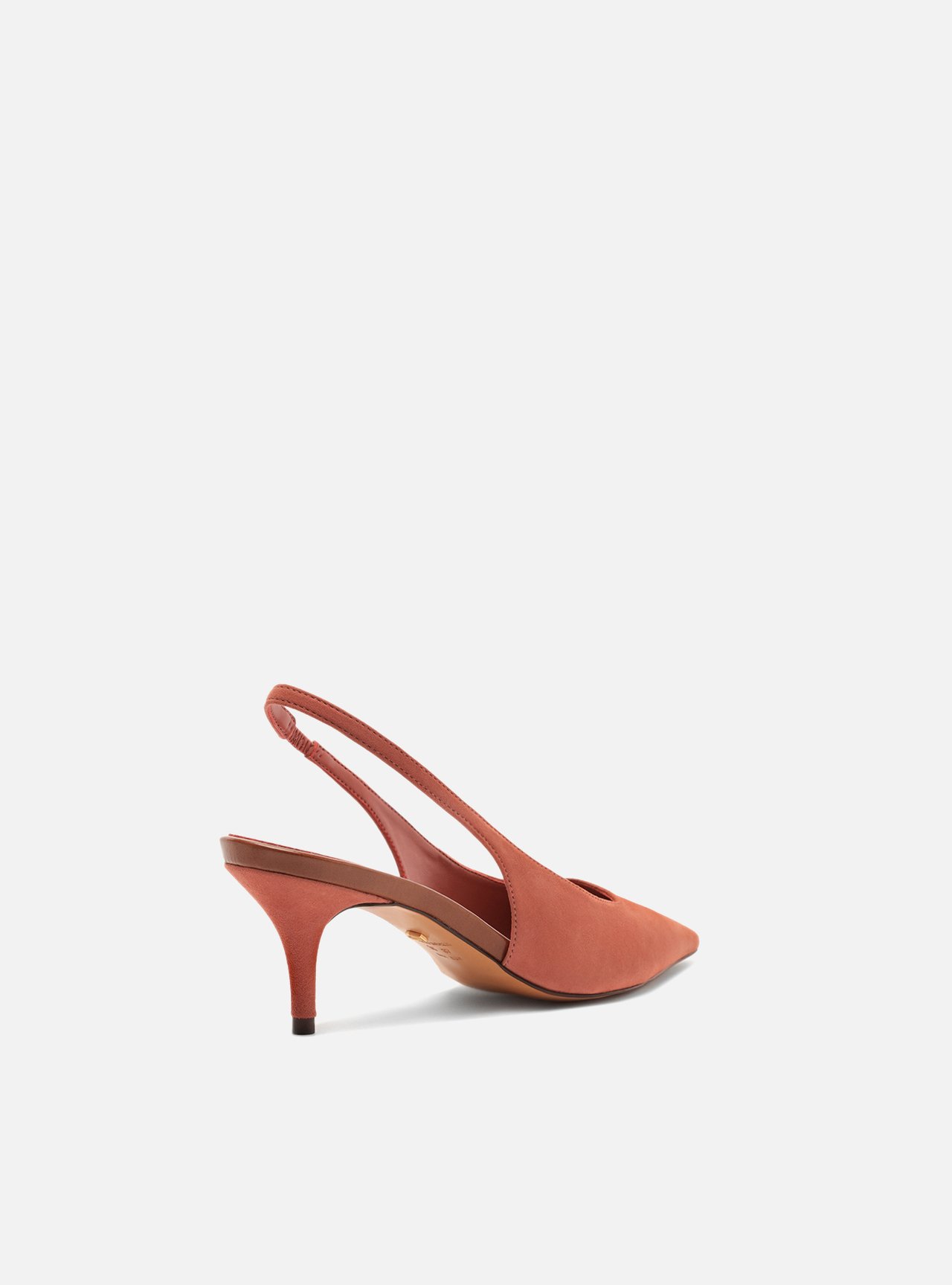 Scarpin Rosa Acamurçado Slingback Salto Baixo — foto 3