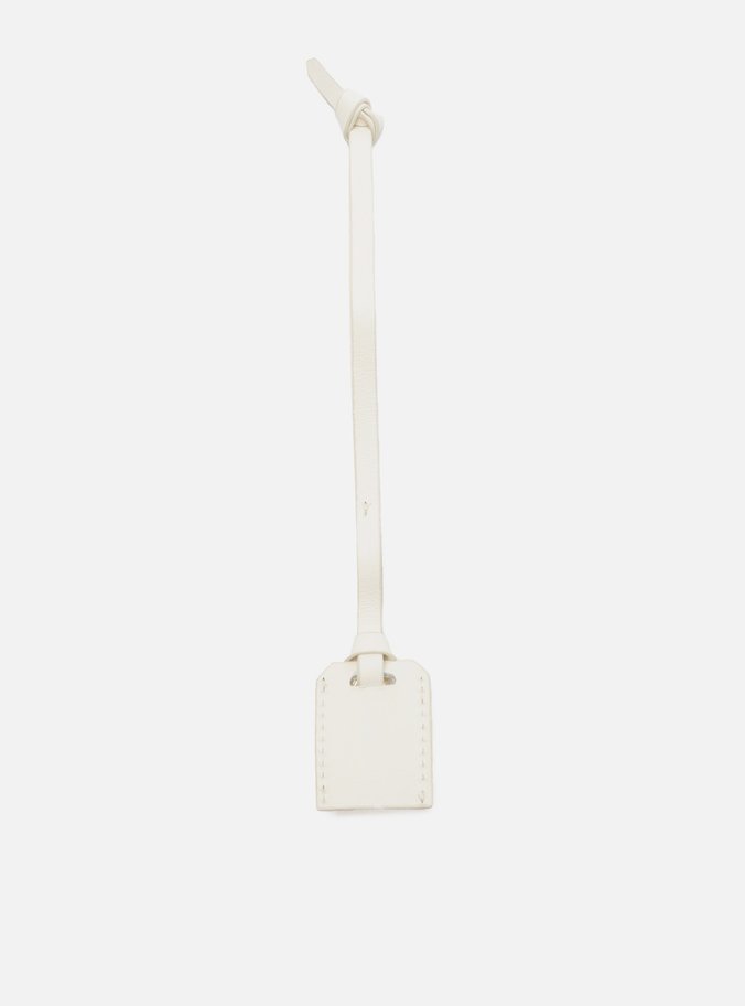 Bag Charm Branco Couro Mini Bolsa Metal
