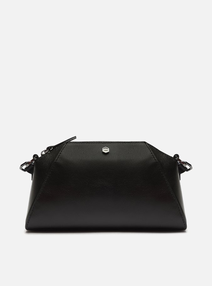 Bolsa Tiracolo Preta Couro Sporty Club Pequena