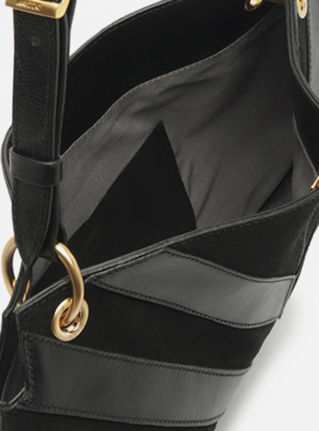 Bolsa Shoulder Preta Couro Camurça Grande Esfera — foto 4