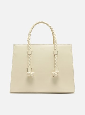 Bolsa Tote Branca Grande Alças Corda
