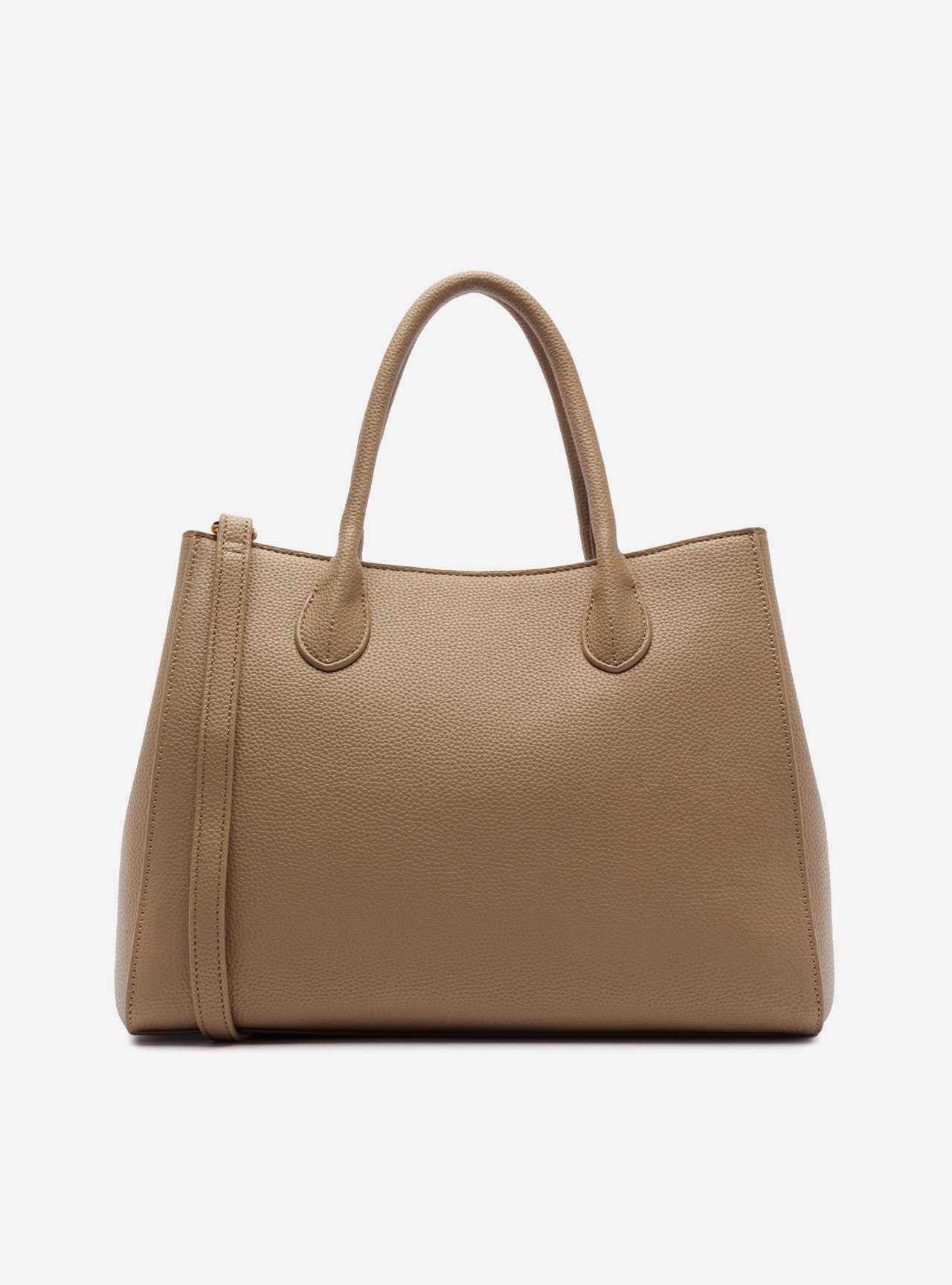 Bolsa Tote Cinza Grande Granulada Metais — foto 3