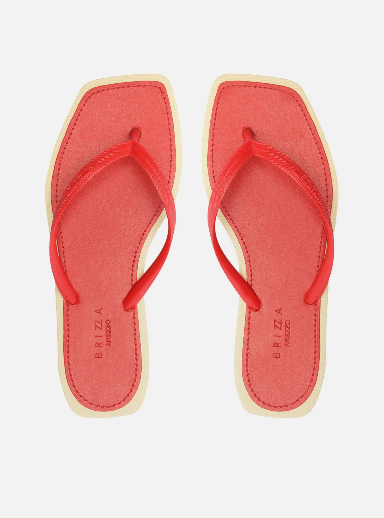 Chinelo Vermelho Bico Quadrado Brizza — foto 1
