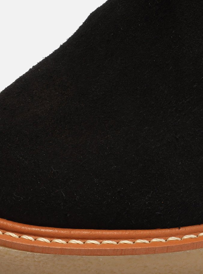 Bota Preta Camurcina Meia Pata Bloco Chelsea
