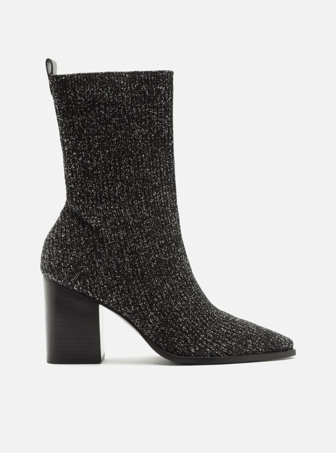 Skinny Boot Mescla Knit Cano Médio Bloco