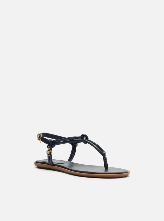 Sandália Rasteira Azul Slim Pingente
