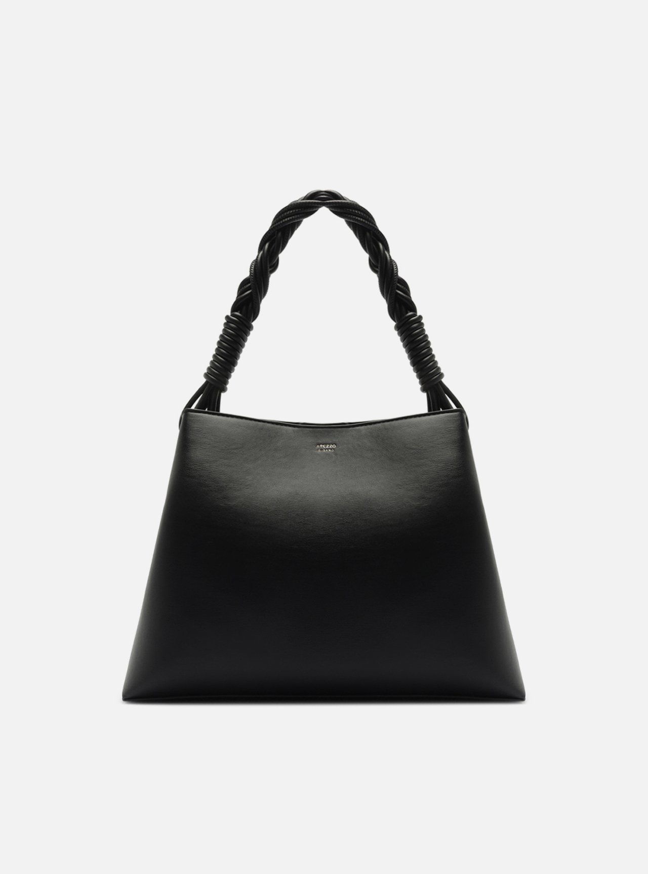 Bolsa Tote Preta Média Alça Trançada — foto 1