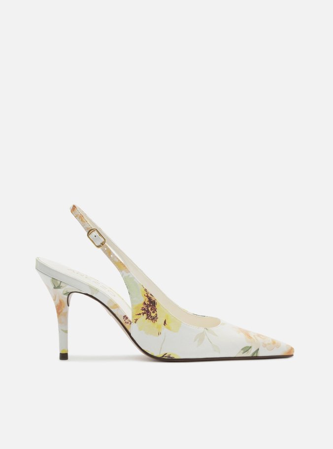 Scarpin Estampado Salto Fino Fivela Slingback