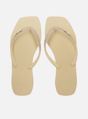 Arezzo — Chinelo de Dedo Branca Bico Quadrado Brizza