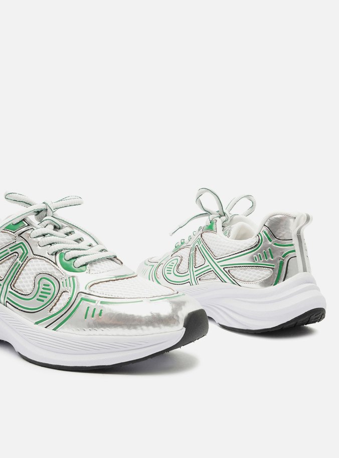 Tênis Branco Amarração Esporte Verde