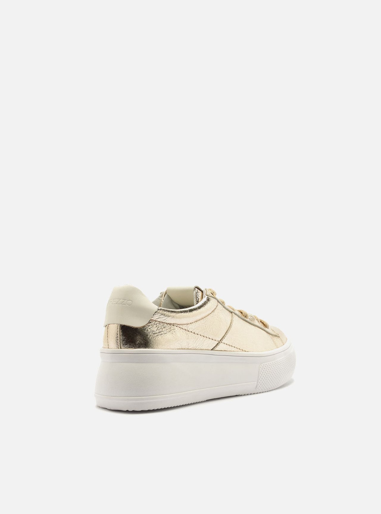 Tênis Dourado Couro Flatform — foto 3