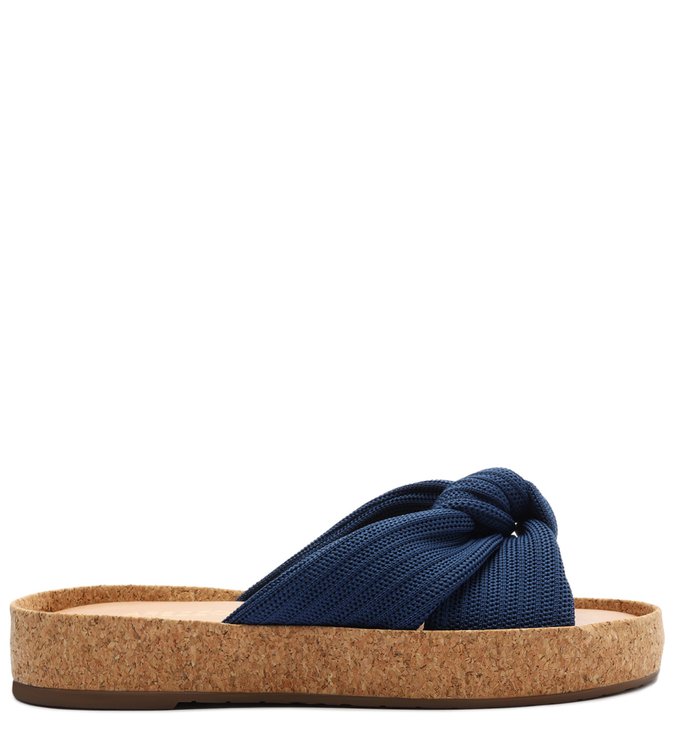 Rasteira Azul Knit Flatform Isis