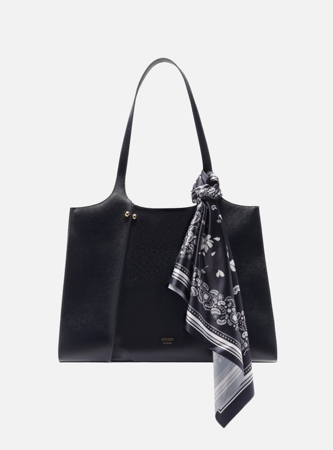 Bolsa Shopping Azul Texturizada Grande Lenço