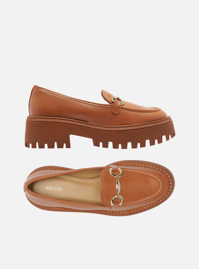 Mocassim Marrom Caramel Couro Tratorado Bridão