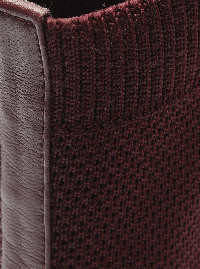 Skinny Boot Vinho Knit Salto Alto Helena
