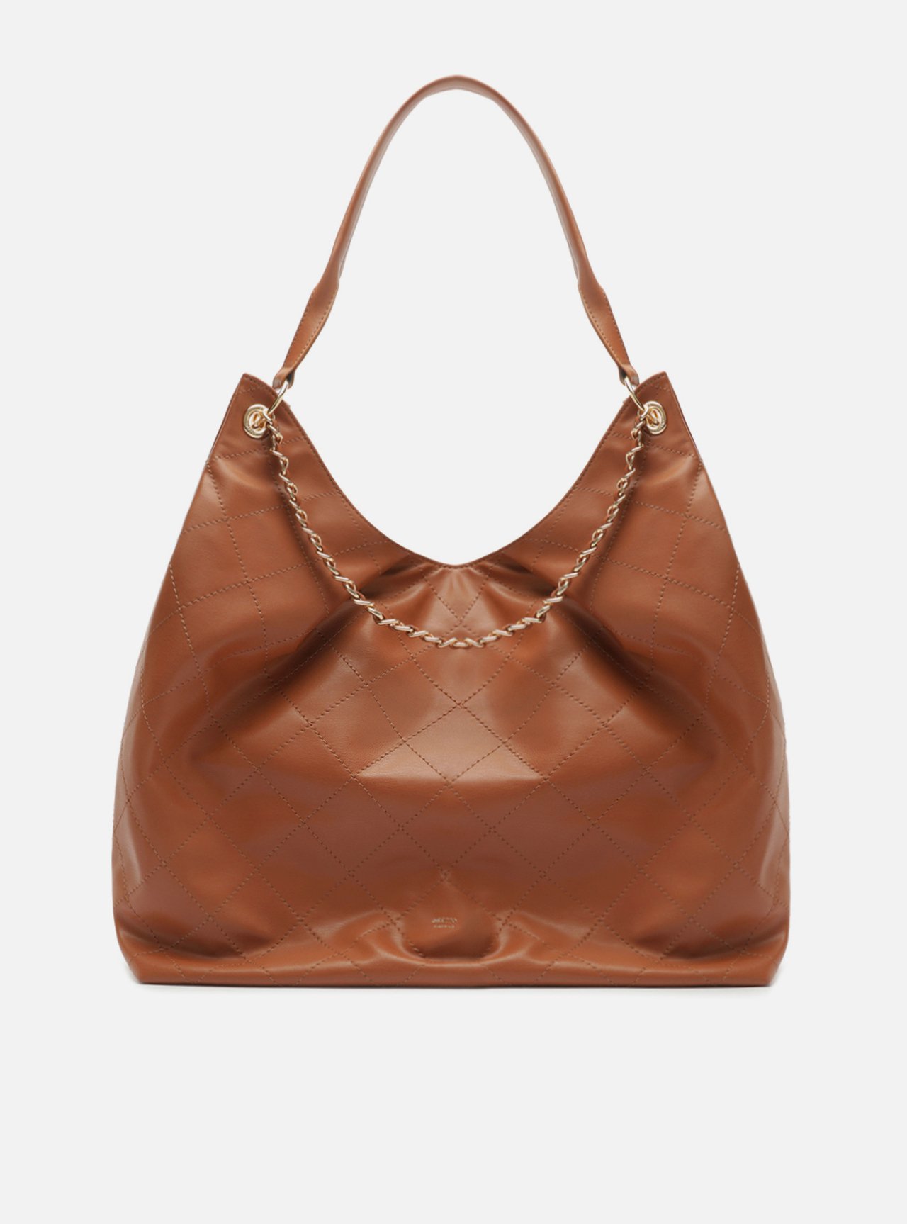 Bolsa Hobo Marrom Grande Matelassê Alça Corrente — foto 1
