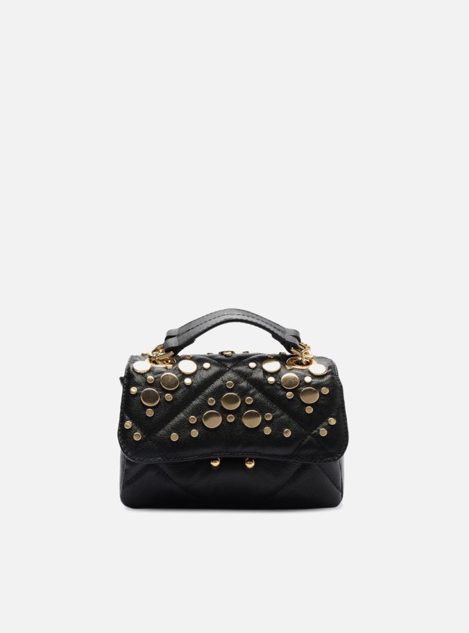 Bolsa Tiracolo Rosa Couro Mizz Pequena Tachas
