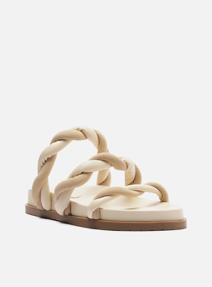 Sandália Papete Off-White Tiras Nobuck