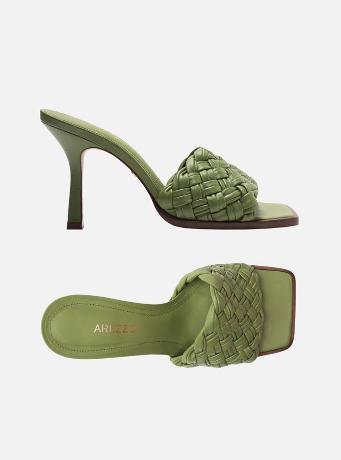 Mule Verde Salto Fino Tira Única Tressê