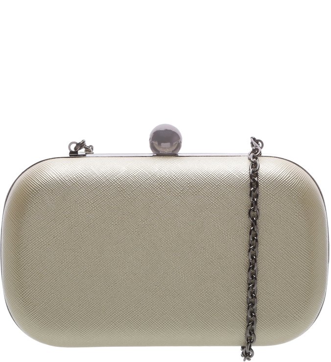 Bolsa Clutch Alça Correntes Platino