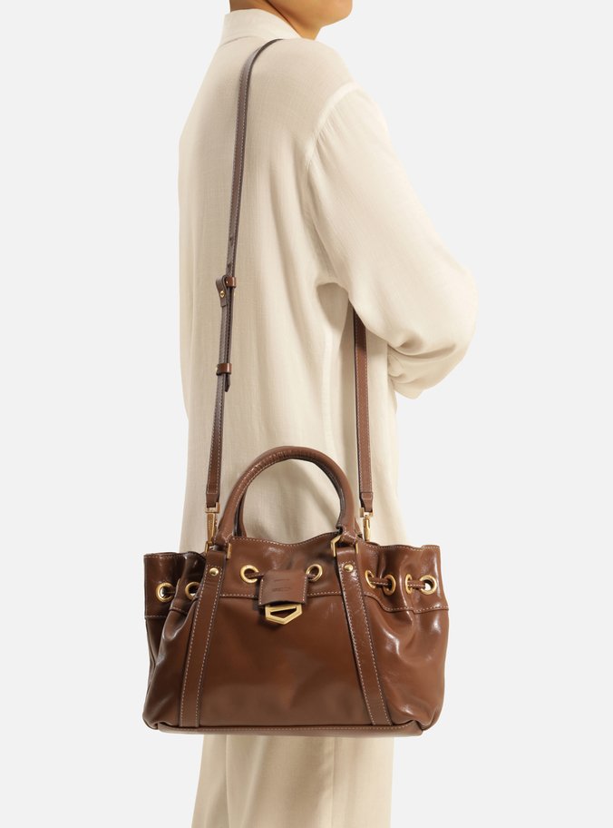 Bolsa Shopping Marrom Couro Alicia Média