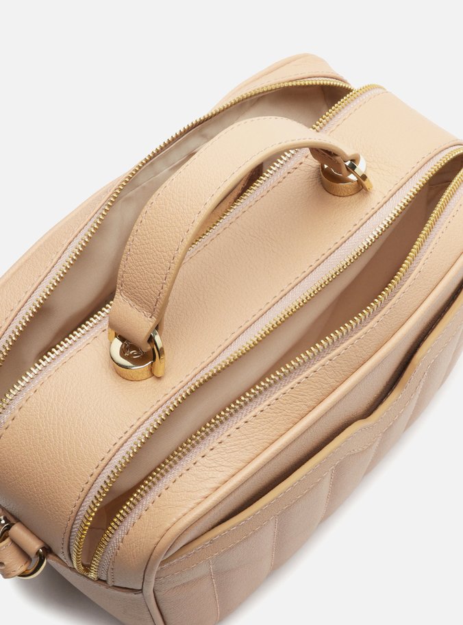 Bolsa Tiracolo Nude Couro Francine Média Costuras