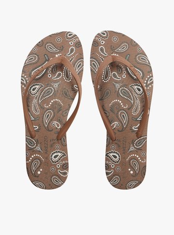 Chinelo de Dedo Marrom Paisley Brizza