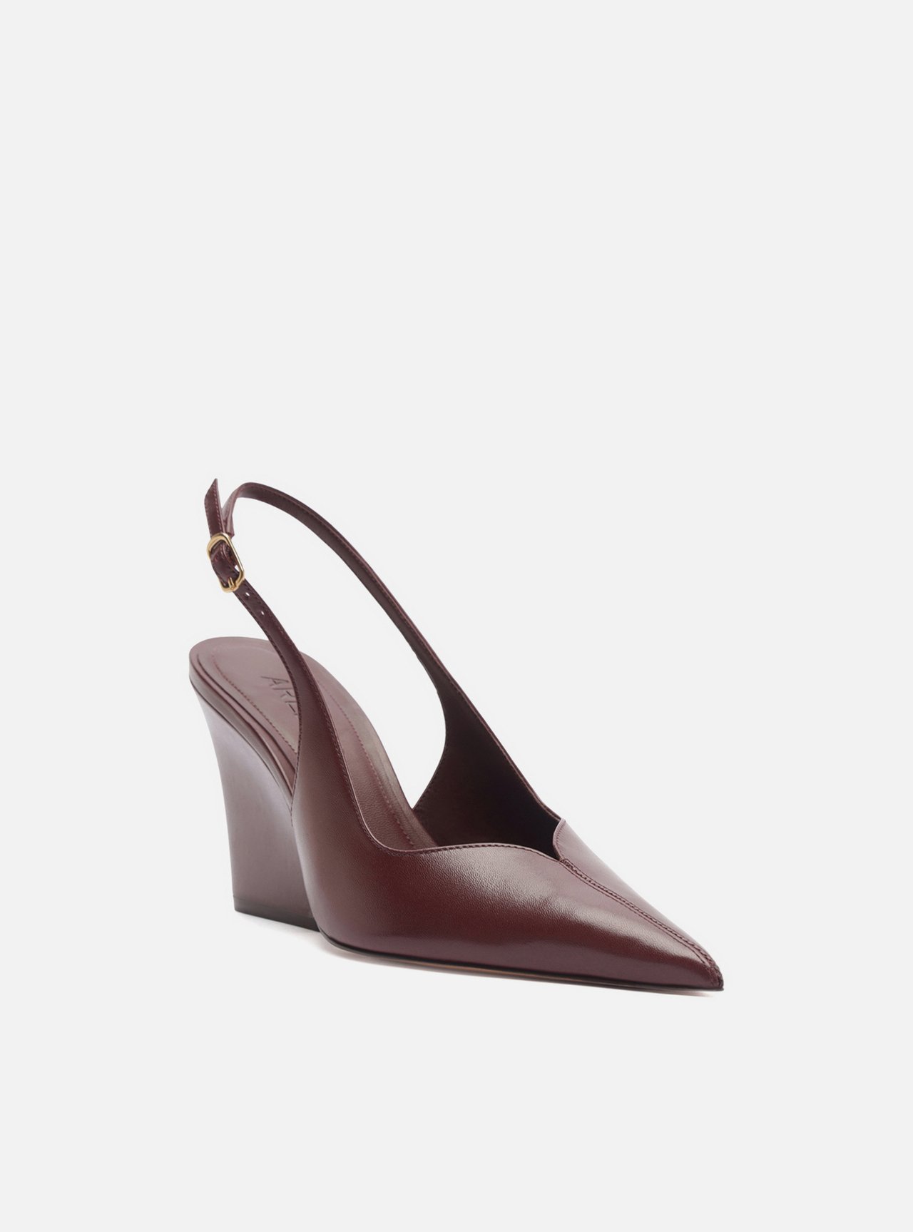 Scarpin Vermelho Couro Salto Bloco Slingback — foto 2