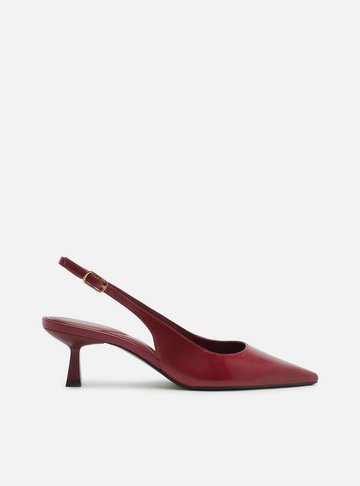 Arezzo — Scarpin Vermelho Couro Salto Fino Slingback
