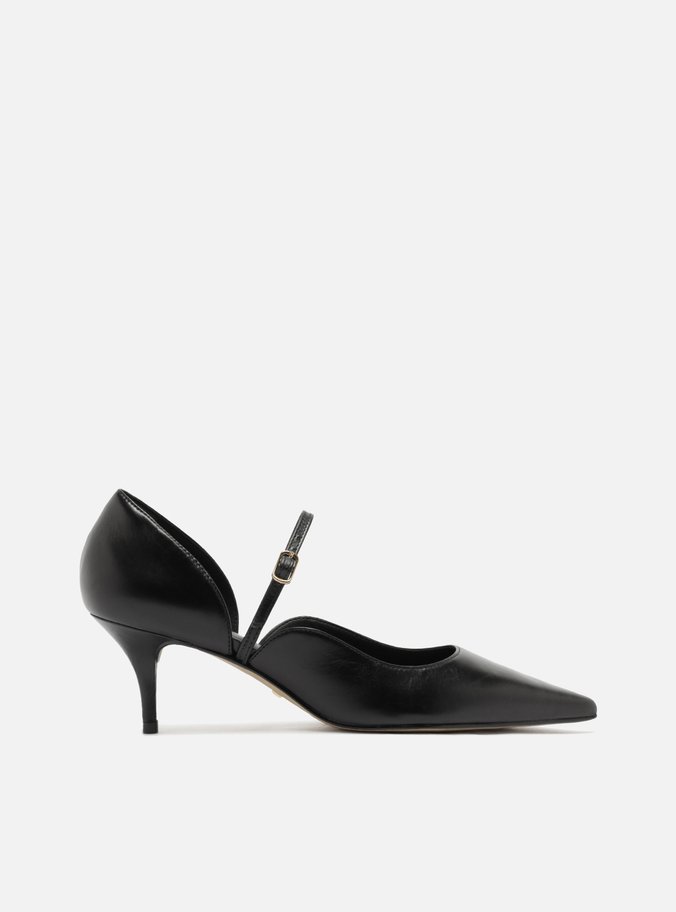 Scarpin Preto Salto Baixo Slingback