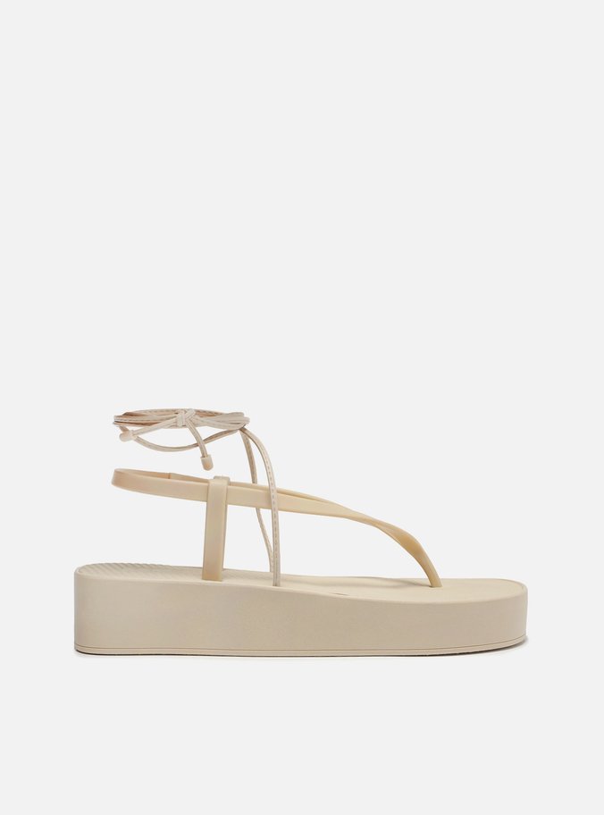 Sandália Off-White Flatform Amarração Brizza