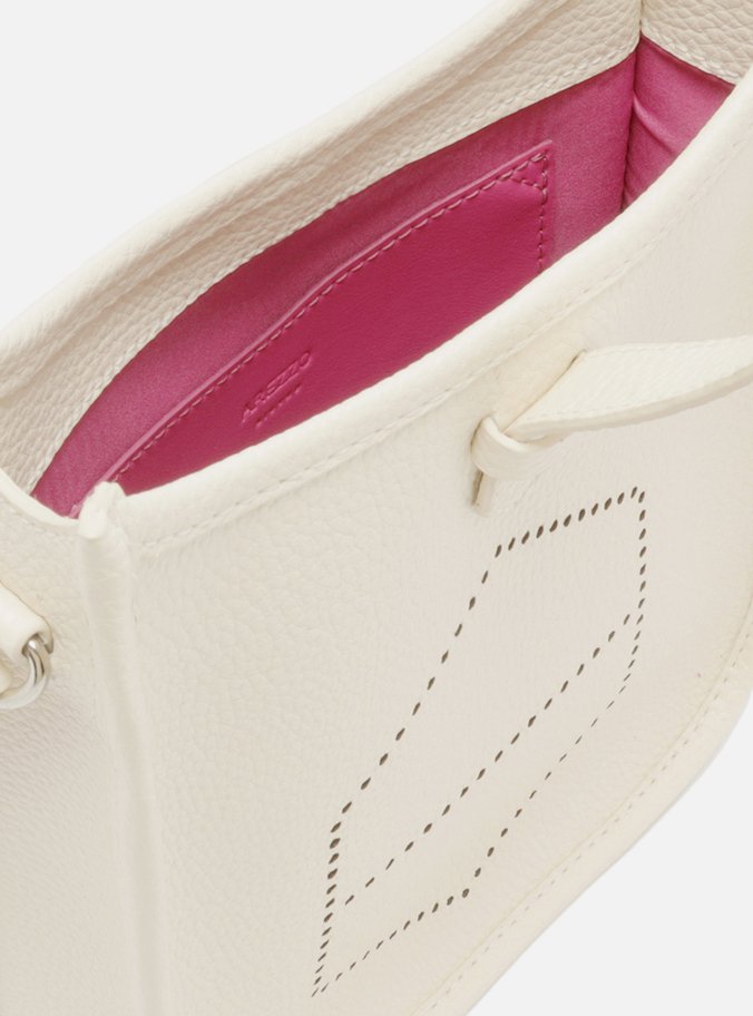 Bolsa Tiracolo Off-White Média Logo Perfurado