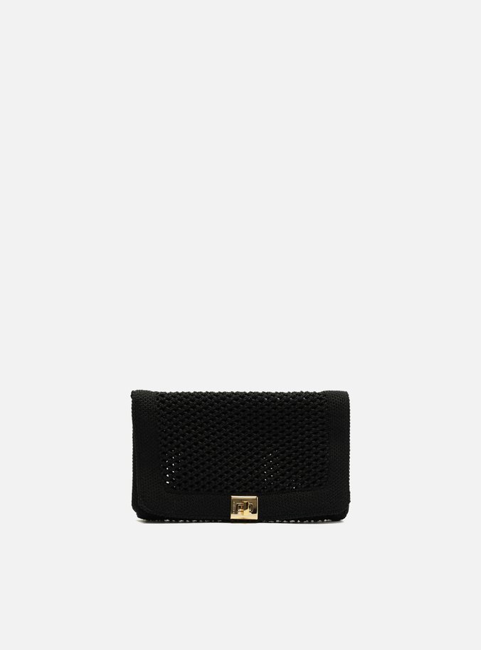 Bolsa Clutch Crochê Preto Pequena