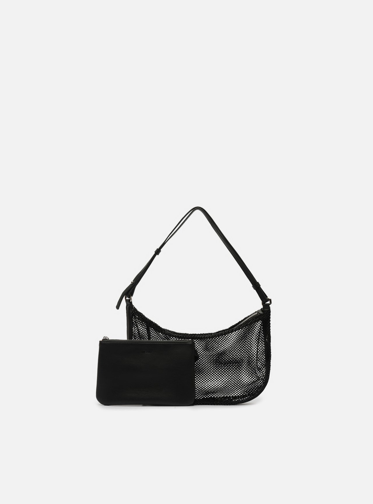Bolsa Shoulder Preta Tela Strass Pequena — foto 6