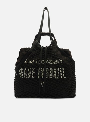 Bolsa Shopping Preta Tela Lona Grande TIG