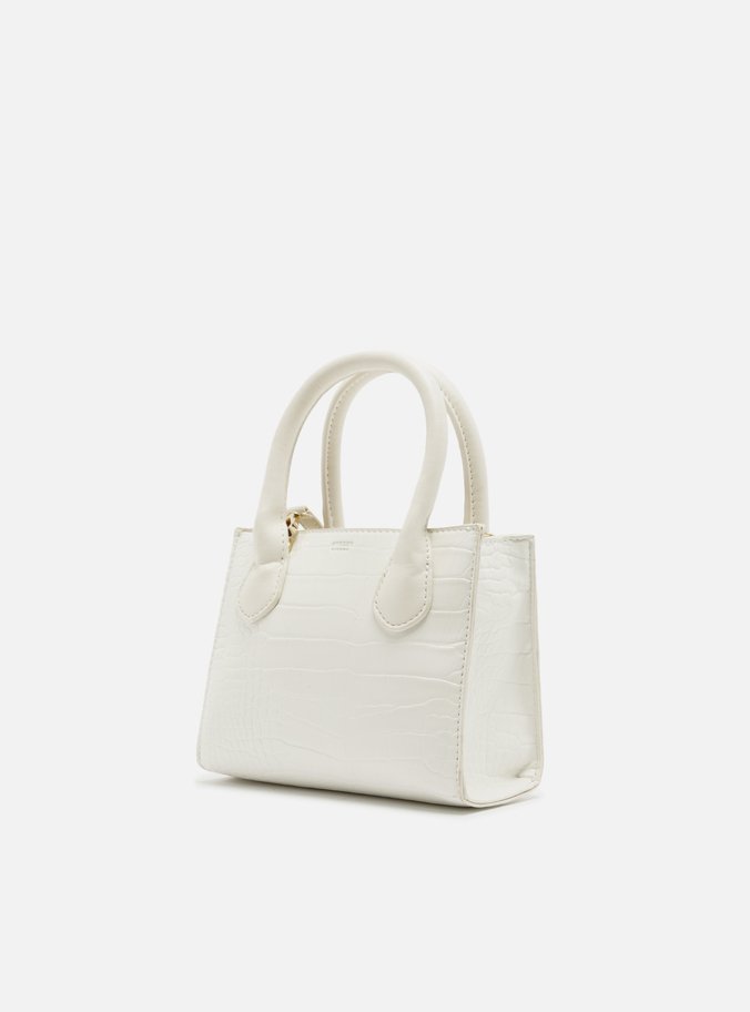 Bolsa Tote Branca Croco Pequena