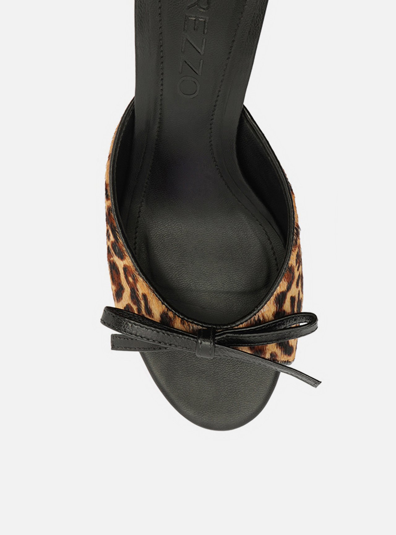 Mule Animal Print Pelo Salto Médio Fino Laço — foto 5