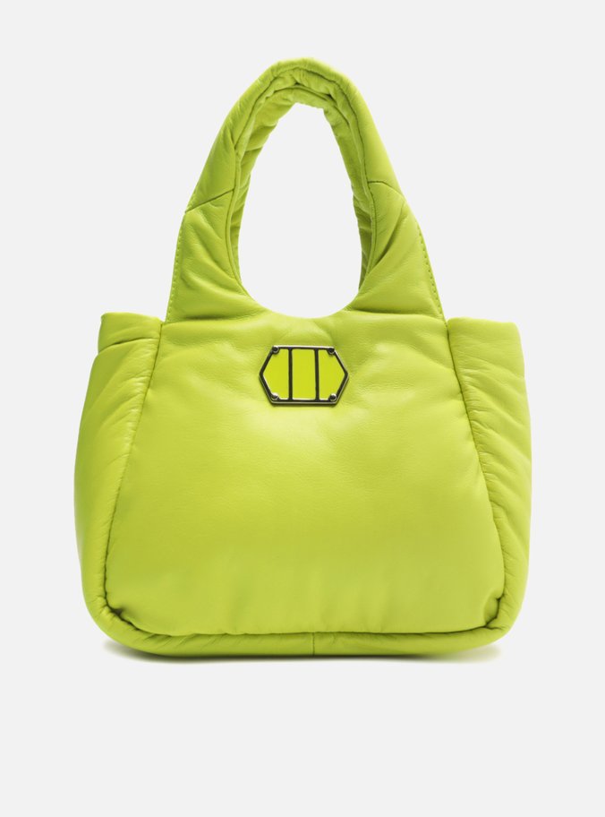 Bolsa Tiracolo Verde Couro Puffer